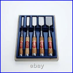 Professional Oire Nomi Chisel Set 5pcs Red Oak Handle Japanese Woodworking Tool