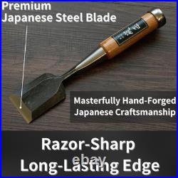 Ranshou Japanese Chisel 42Mm 1-5/8 Wide Chisel Oire Nomi Professional Wood