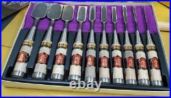 Ryonosuke Japanese Bench chisel Oire Nomi Set of 10 With Box Used