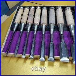 Ryonosuke Japanese Bench chisel Oire Nomi Set of 10 With Box Used