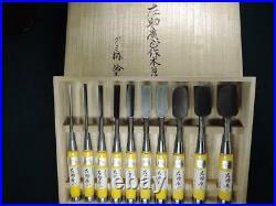 Sasuke Hiromasa Japanese Oire Nomi Bench Chisel Set of 10 pcs Mokume Gumi Handle