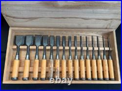 Sekiryu Oire Nomi Japanese Bench Chisels 1.5 48mm Set of 15 Black Finish