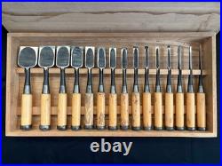 Sekiryu Oire Nomi Japanese Bench Chisels 1.5 48mm Set of 15 Black Finish