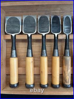 Sekiryu Oire Nomi Japanese Bench Chisels 1.5 48mm Set of 15 Black Finish