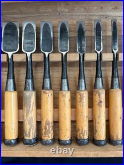 Sekiryu Oire Nomi Japanese Bench Chisels 1.5 48mm Set of 15 Black Finish
