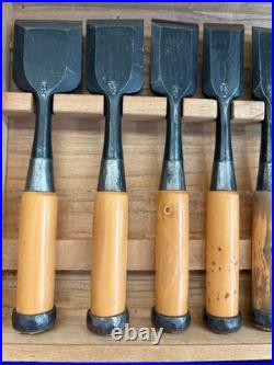 Sekiryu Oire Nomi Japanese Bench Chisels 1.5 48mm Set of 15 Black Finish