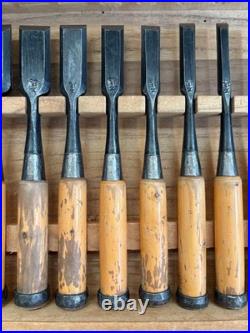 Sekiryu Oire Nomi Japanese Bench Chisels 1.5 48mm Set of 15 Black Finish