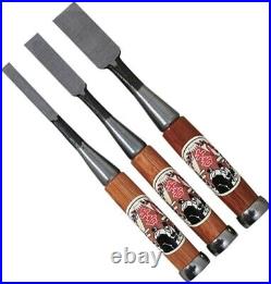 Senkichi Japanese Chisel 3 Set Oire Nomi Hand Tool Carving 0.3 0.59 0.94 In