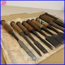 Set of 10 Japanese Quality chisel Oire Tataki Nomi Carpenter tool #6391
