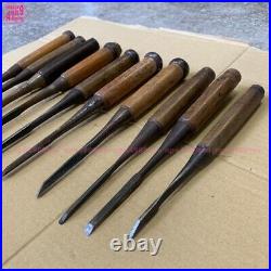 Set of 10 Japanese chisel Oire Thin Fine Nomi Carpenter tool used by craftsmen #