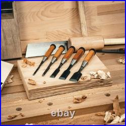 Set of 5 Japanese Carpentry Chisels FUJIKAWA Oire Nomi White Paper Steel