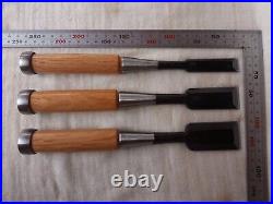 Set of Three Professional Japanese Bench Chisels/Oire Nomi YANAGAWA