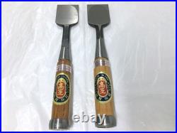 Shiba Japanese Chisel Nomi Oire Set of 2 Carpentry Tool 4Sun Unused withWear
