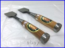 Shiba Japanese Chisel Nomi Oire Set of 2 Carpentry Tool 4Sun Unused withWear