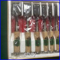 Shigetomo Japanese Chisels Oire Nomi Set of 10 Forged High Carbon Steel Boxed