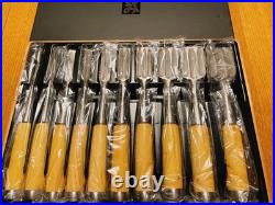 Soryu Oire Nomi Japanese Bench Chisels Mulch Hollows Ura Set of 10 Sharpened Soryu Oire Nomi Japanese Bench Chisels Mulch Hollows Ura Set of 10 Sharpened