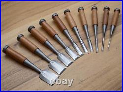 Sukemaru 10x set 3-42mm Japanese Bench Chisels Oire Nomi high speed steel HSS