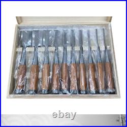Sukemaru Japanese Chisel Set of 10 Oire Nomi 3-42mm Red Oak Handle HSS