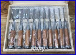 Sukemaru Oire Nomi Japanese Bench Chisels High Speed Steel Set of 10 Red Oak