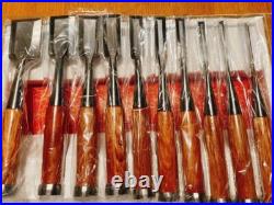 Sukemaru Oire Nomi Japanese Bench Chisels High Speed Steel Set of 10 Red Oak