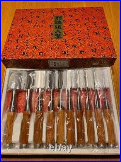 Sukemaru Oire Nomi Japanese Bench Chisels High Speed Steel Set of 10 Red Oak