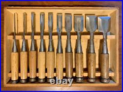Sukemaru Oire Nomi Japanese Bench Chisels High Speed Steel Set of 10 Used