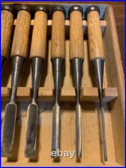 Sukemaru Oire Nomi Japanese Bench Chisels High Speed Steel Set of 10 Used
