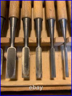 Sukemaru Oire Nomi Japanese Bench Chisels High Speed Steel Set of 10 Used