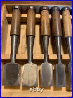 Sukemaru Oire Nomi Japanese Bench Chisels High Speed Steel Set of 10 Used
