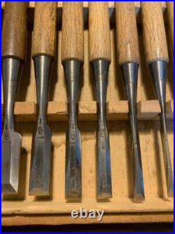 Sukemaru Oire Nomi Japanese Bench Chisels High Speed Steel Set of 10 Used