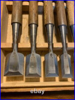 Sukemaru Oire Nomi Japanese Bench Chisels High Speed Steel Set of 10 Used
