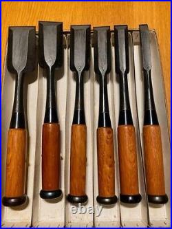 Tadatsuna Japanese Bench Chisels Oire Nomi Set of 6 Unused