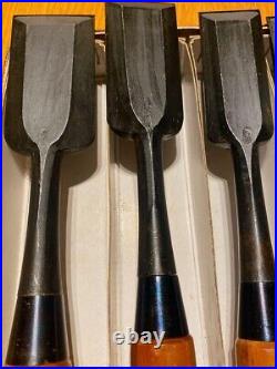 Tadatsuna Japanese Bench Chisels Oire Nomi Set of 6 Unused