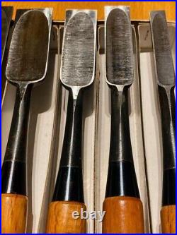 Tadatsuna Japanese Bench Chisels Oire Nomi Set of 6 Unused