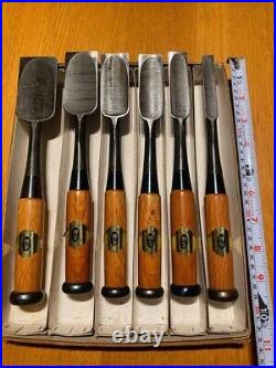 Tadatsuna Japanese Bench Chisels Oire Nomi Set of 6 Unused