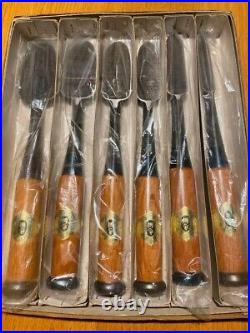 Tadatsuna Japanese Bench Chisels Oire Nomi Set of 6 Unused