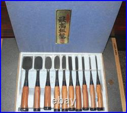 Tadatsuna Oire Nomi Japanese Bench Chisel Red oak Set of 10 Unused