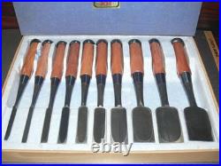 Tadatsuna Oire Nomi Japanese Bench Chisel Red oak Set of 10 Unused