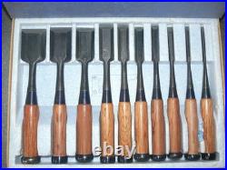 Tadatsuna Oire Nomi Japanese Bench Chisel Red oak Set of 10 Unused