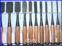 Tadatsuna Oire Nomi Japanese Bench Chisel Red oak Set of 10 Unused