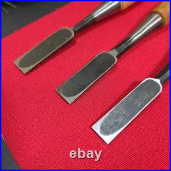 Takahiro Oire Nomi Japanese Chisel Set 3 Pcs 18mm 15mm Unused Warehouse Stored