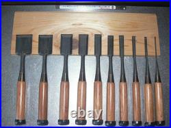 Takara Ryujin Japanese Bench Chisels / Oire Nomi Set of 10 Muramatsu Shigezo