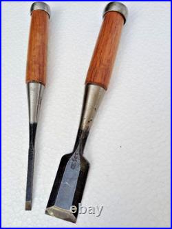 Takashiba Oire Nomi Japanese Bench Chisels 5mm, 30mm Set of 2 Red Oak Used