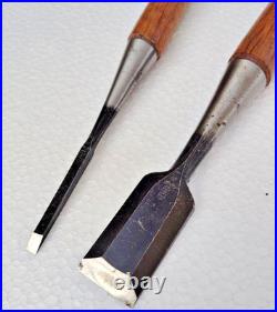 Takashiba Oire Nomi Japanese Bench Chisels 5mm, 30mm Set of 2 Red Oak Used