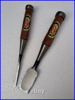 Takashiba Oire Nomi Japanese Bench Chisels 5mm, 30mm Set of 2 Red Oak Used