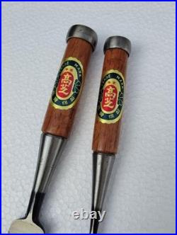 Takashiba Oire Nomi Japanese Bench Chisels 5mm, 30mm Set of 2 Red Oak Used