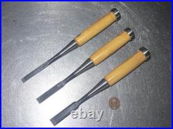 Takashiba Oire Nomi Japanese Bench Chisels 9mm 12mm 15mm Set of 3 Unused
