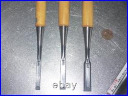 Takashiba Oire Nomi Japanese Bench Chisels 9mm 12mm 15mm Set of 3 Unused