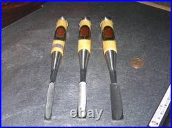 Takashiba Oire Nomi Japanese Bench Chisels 9mm 12mm 15mm Set of 3 Unused