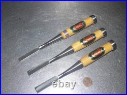 Takashiba Oire Nomi Japanese Bench Chisels 9mm 12mm 15mm Set of 3 Unused